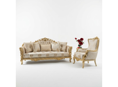 Zestaw Sofowy Klasyczny Zestaw sofowy Meble do Salonu Meble 3+1 Siedziba Sofa