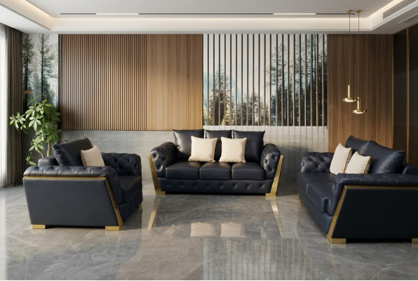 Chesterfield 3+2+1 Zestaw sofowy Kanapa Meble Sofa Kanapy Zestaw 3szt