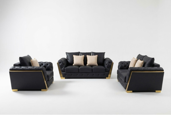 Chesterfield 3+2+1 Zestaw sofowy Kanapa Meble Sofa Kanapy Zestaw 3szt