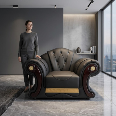 Luksusowa kanapa jednoosobowa Fotel Chesterfield Meble Meble Sofa 1 osobowa