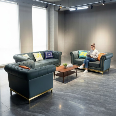 Zestaw wypoczynkowy Chesterfield Zestaw wypoczynkowy Luksusowy Ustawić 3+2+1 Grupa Nowy