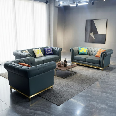 Zestaw wypoczynkowy Chesterfield Zestaw wypoczynkowy Luksusowy Ustawić 3+2+1 Grupa Nowy