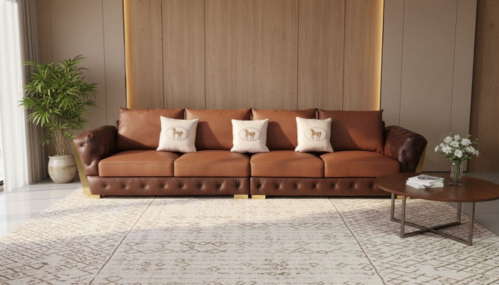Nowoczesna, pięcioosobowa, luksusowa sofa do salonu Sofa w stylu Chesterfield