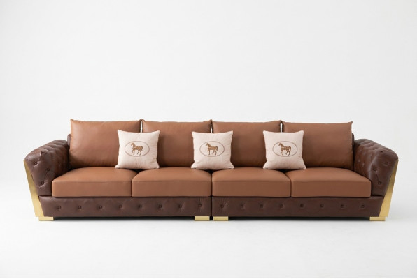 Nowoczesna, pięcioosobowa, luksusowa sofa do salonu Sofa w stylu Chesterfield