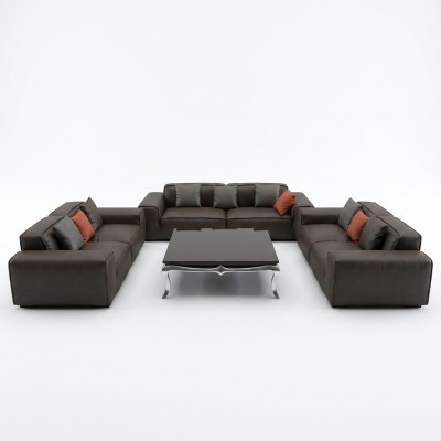 Zestaw sofowy Black Premium 3+3+3 miejsce do siedzenia Luksusowe meble do salonu Couch