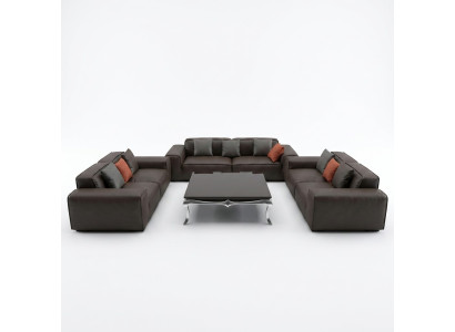 Zestaw sofowy Black Premium 3+3+3 miejsce do siedzenia Luksusowe meble do salonu Couch