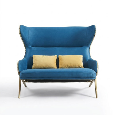 Klasyczne 1,5-miejscowe miejsce do siedzenia Luksusowe Niebieskie Siedziba Meble Living Room Meble Couch