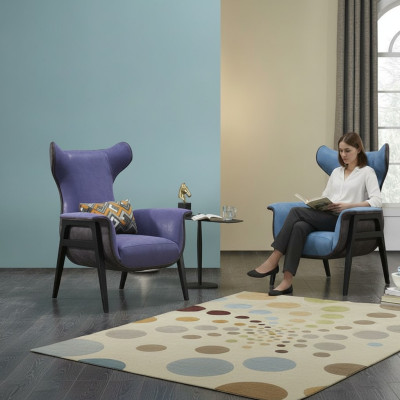 Luksusowy Jednoosobowy Fotel Niebieski Salon Tapicerowany Fotel Meble Nowoczesny Design