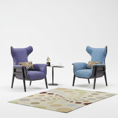 Luksusowy Jednoosobowy Fotel Niebieski Salon Tapicerowany Fotel Meble Nowoczesny Design