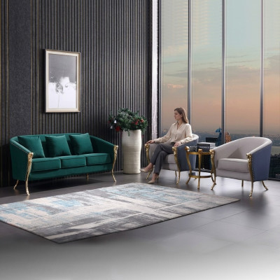 Luksusowy Zestaw sofowy 3+1+1 miejsce do siedzenia Zielony salon Meble Modern