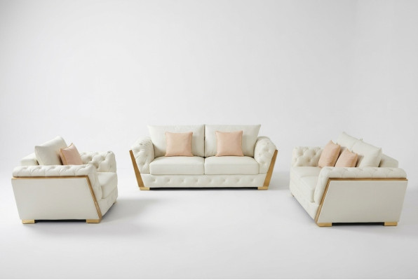 Sofa Kanapa Ustawić Meble 3 szt. Zestaw kanap i mebli wypoczynkowych