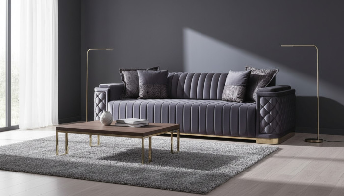 Luksusowa kanapa xxl sofa duże kanapy 246cm Aksamit Design Meble Sofas Material