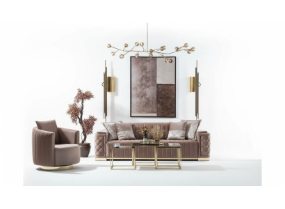 Luksusowa Kanapa 3+1 Meble Sofa Kanapy Zestaw sofowy Chesterfield 2-częściowy.
