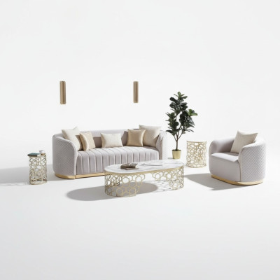 Kanapa Owalna Kanapy Trzyosobowe Meble Sofa Meble do Salonu Aksamit