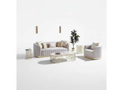 Kanapa Owalna Kanapy Trzyosobowe Meble Sofa Meble do Salonu Aksamit