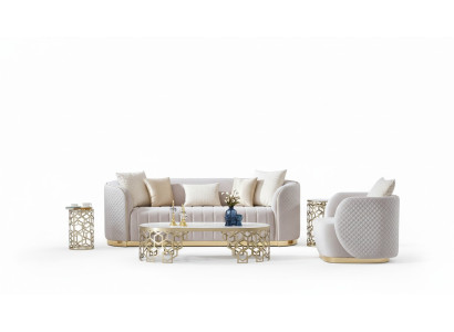 Luksusowa Sofa Kanapa 3+1 Meble Kanapy Zestaw sofowy Chesterfield 2-częściowy.