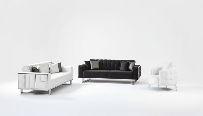 Luksusowy salon meble kanapa komplet wypoczynkowy sofa Aksamit Zestaw sofowy 3-częściowy