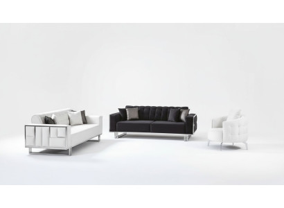 Luksusowy salon meble kanapa komplet wypoczynkowy sofa Aksamit Zestaw sofowy 3-częściowy