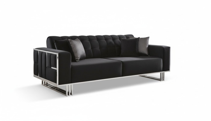 Kanapa Trzyosobowa Sofa Meble Meble Kanapy Sofy Czarny Podkładka