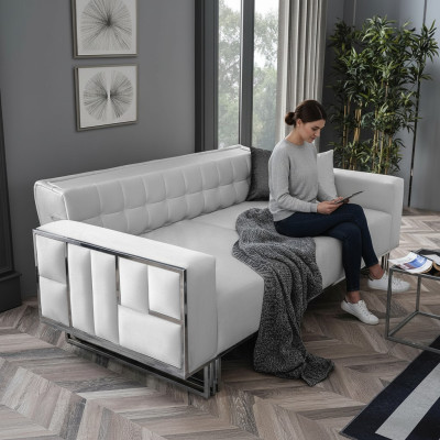 Regulowana wielofunkcyjna kanapa kanapa dwuosobowa kanapy designerskie sofy Biały