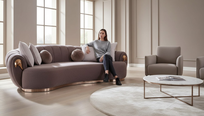Sofa Trzyosobowa Podkładka Meble Sofa Kanapy Zaokrąglony kształt kropli