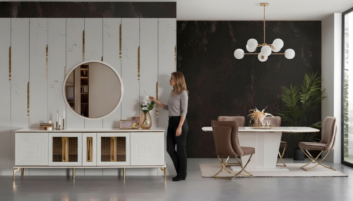 Luksusowy Kredens xxl Kredens 240cm Szafa Komody Kredens Duży 2-częściowy