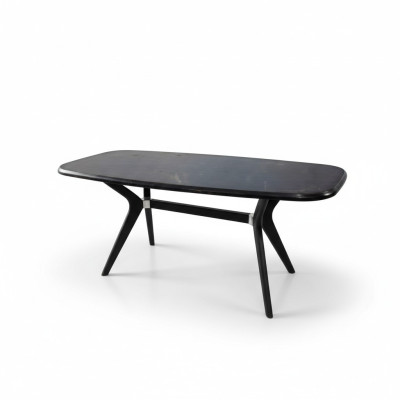 Czarny Stół obiadowy 160x85 jadalnia Tabela stoły stoły Meble Drewno