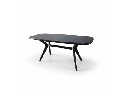 Czarny Stół obiadowy 160x85 jadalnia Tabela stoły stoły Meble Drewno