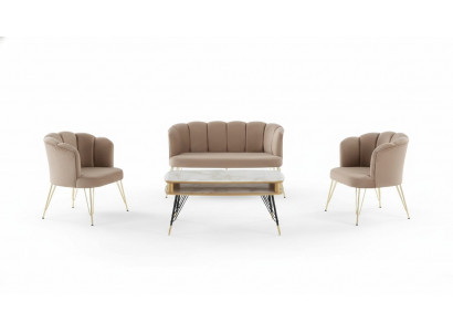 Zestaw sofowy Sofa Sofa Podkładka Meble Kanapy 3-częściowe. Zestaw Ustawić Kompletny