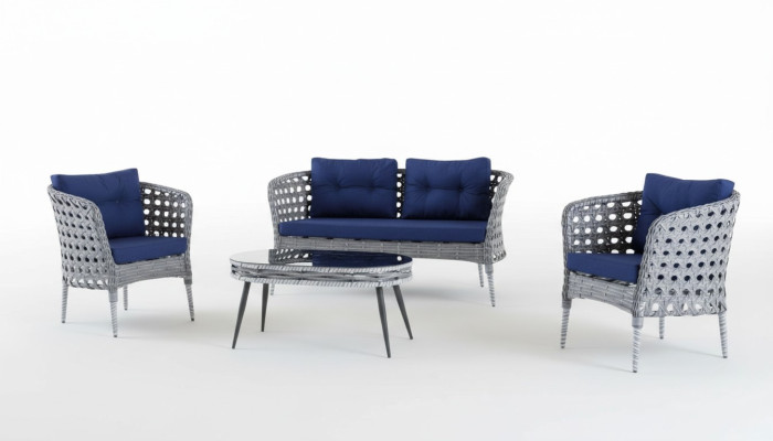 Meble ogrodowe Zestaw wypoczynkowy Sofowy Taras Tabela Sofa Kanapa 4 sztuki ustawić