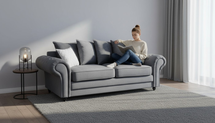 Kanapa Trzyosobowa Podkładka Meble Aksamit Kanapa Materiał Sofa 218cm Kanapy