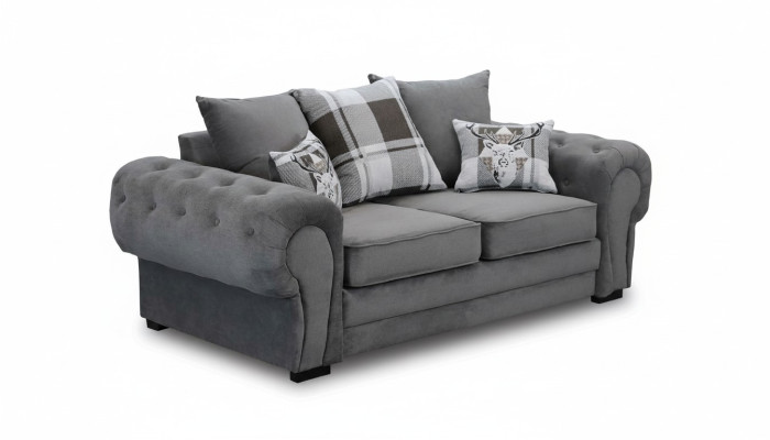 Szary Chesterfield Couch Podkładka Meble Materiał Kanapy Sofy Design Włókienniczy