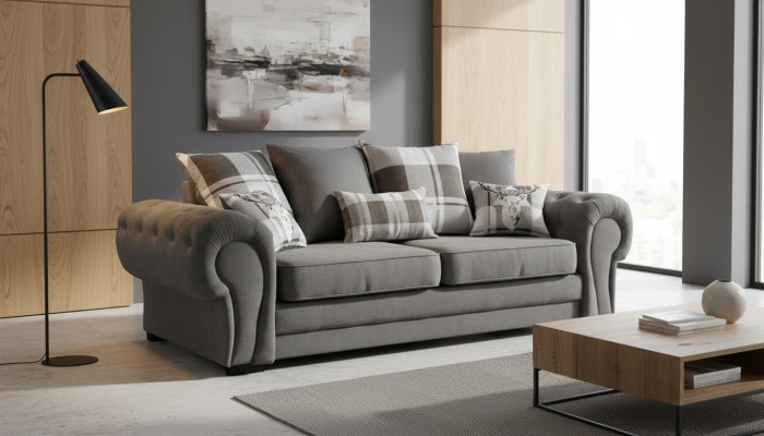 Kanapa Trzyosobowa Podkładka Meble Aksamit Kanapa Materiał Sofa 224cm Kanapy