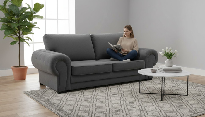 Luksusowa Sofa Kanapa Sofy Tapicerowane Podkładka Meble Trzyosobowa Materiał Aksamit