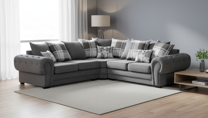 Sofa materiałowa Luksusowy zestaw materiałów narożny Salon Narożnikowa kanapa Sofy Sofa w kształcie litery L Narożnik