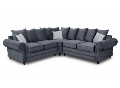 Nowoczesna Narożnikowa kanapa Sofa Style Szara Podkładka Materiał Włókienniczy Meble Kanapy w kształcie litery L