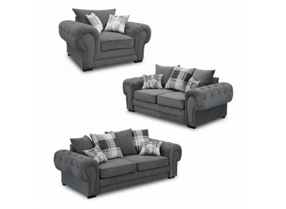 Zestaw sofowy 3+2+1 Chesterfield-Meble salon Włókienniczy w stylu włoskim