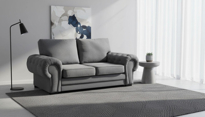 Szary Sofa do salonu Podkładka Meble Kanapy dwuosobowe Sofy Materiał Włókienniczy