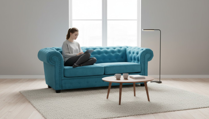 Sofa Sofa 2-osobowa Design Tapicerka Turkis Włókienniczy Materiał Siedzisko Sofy Komfortowe Nowość