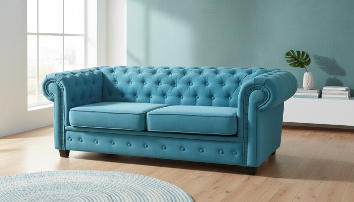 Sofa Sofa 2-osobowa Design Tapicerka Turkis Włókienniczy Materiał Siedzisko Sofy Komfortowe Nowość