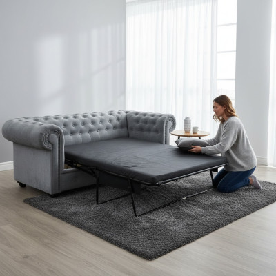 Sofa Chesterfield z funkcją łóżka Bengal łóżko składane kanapa rozkładana sofa
