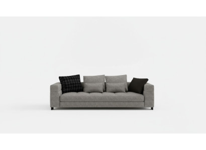 Szara Sofa Trzyosobowa Sofa do Salonu Drewniana Rama Kolekcja Sof