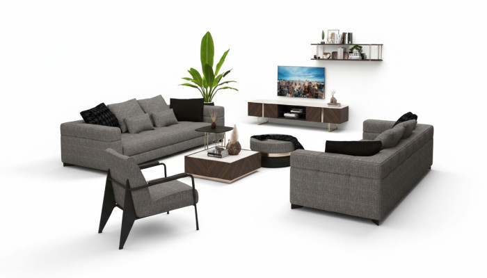 Szare siedziskoFotel Nóżki ze stali nierdzewnej Nowoczesne meble do salonu Fotel Sofa Couch