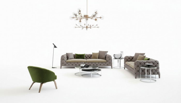 Chesterfield Zestaw sofowy czteroosobowe sofy luksusowe kanapy fotel meble sofa