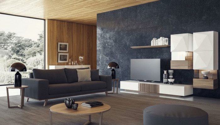 Szara sofa do salonu luksusowa trzyosobowa kanapa tapicerowana w nowoczesnym stylu Meble