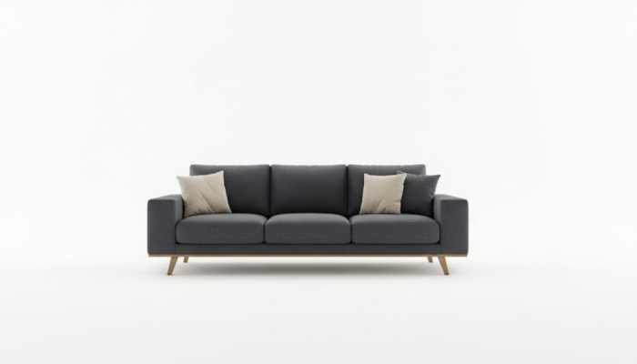 Szara sofa do salonu luksusowa trzyosobowa kanapa tapicerowana w nowoczesnym stylu Meble
