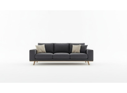Szara sofa do salonu luksusowa trzyosobowa kanapa tapicerowana w nowoczesnym stylu Meble