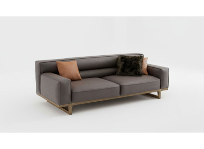 Szara, trzyosobowa, nowoczesna, luksusowa kanapa, meble do salonu, sofa do salonu