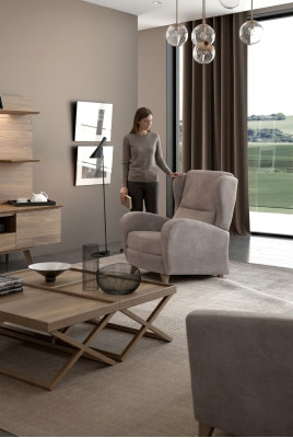 Luksusowy RelaxFotel LeseFotel o nowoczesnym designie, jednoosobowy, ciemnoszary, nowoczesny
