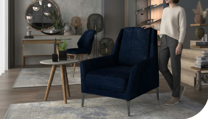 Blauer Relaks Fotel Nowoczesne jednoosobowe meble do salonu ClubFotel Nowość
